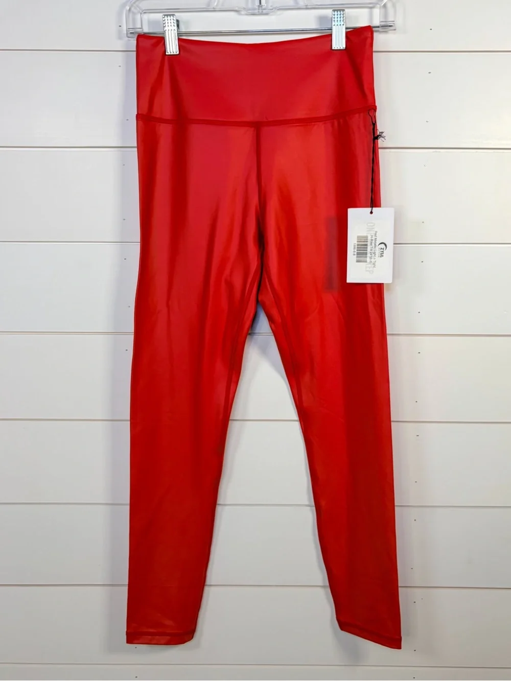 Zyia Red Metallic Light N Tight Hi Rise 7/8 Workout Leggings, NEW, Size 6-8